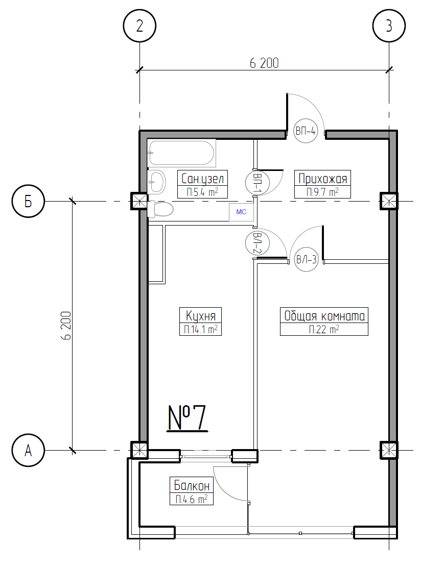 Блок Б3 квартира №24 (стр.7)