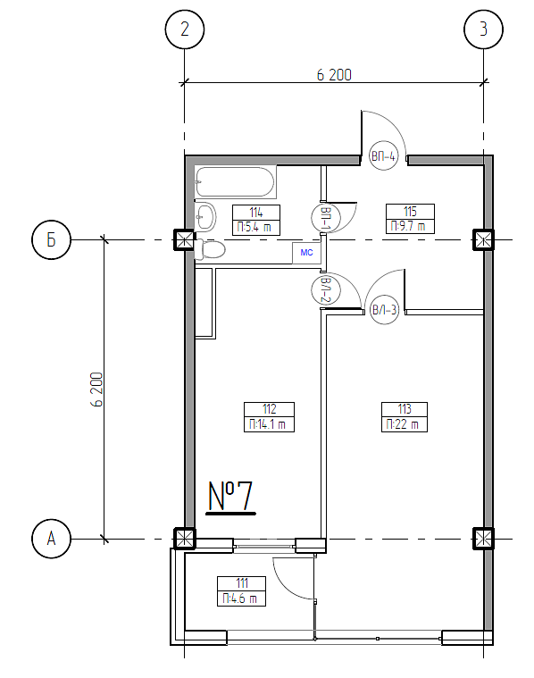 Блок А4 квартира №24 (стр.7)
